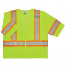 Ergodyne 22185 - 8330Z L/XL Lime Class 3 Two-Tone Vest - Zipper