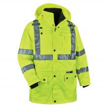 Ergodyne 24386 - 8385 2XL Lime 4-in-1 Hi-Vis Winter Jacket Parka