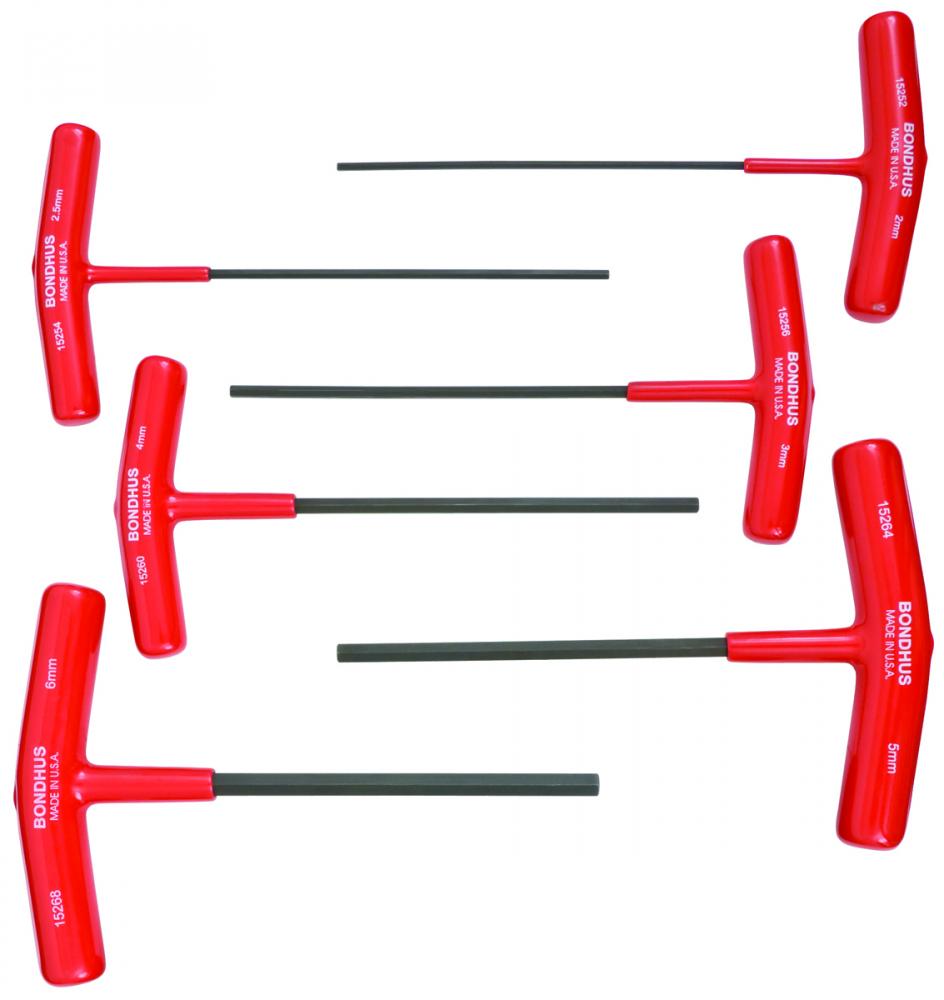 BONDHUS 6PC (2 - 6M) 6`` T-HANDLE SET<span class=' ItemWarning' style='display:block;'>Item is usually in stock, but we&#39;ll be in touch if there&#39;s a problem<br /></span>