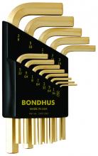 Bondhus 38237-BON - BONDHUS 13PC (.050-3/8") GOLDGUARD™ SHORT HEX SET