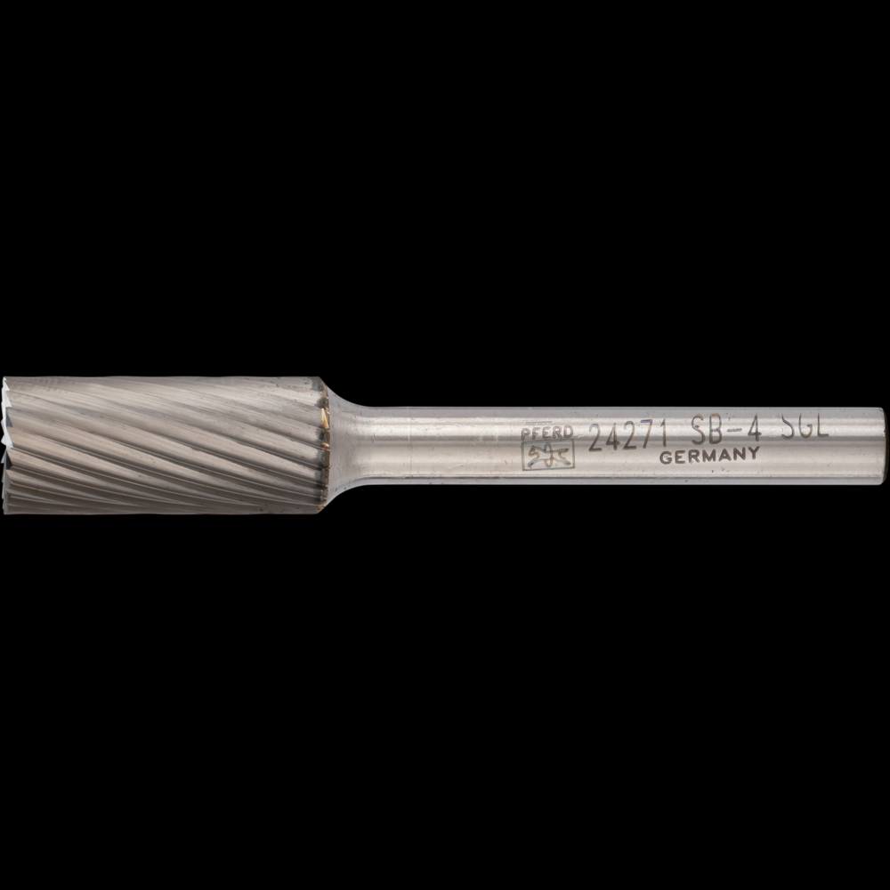 PFERD Carbide Bur SB-4 Cylindrical End Cut Single Cut 7/16&#34; x 1&#34; x 1/4&#34; Shank<span class=' ItemWarning' style='display:block;'>Item is usually in stock, but we&#39;ll be in touch if there&#39;s a problem<br /></span>