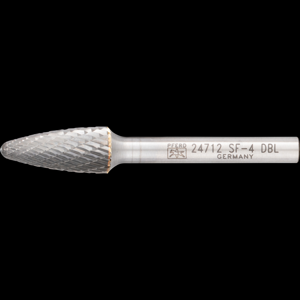 PFERD Carbide Bur SF-4 Tree Shape Double Cut 7/16&#34; x 1&#34; x 1/4&#34; Shank<span class=' ItemWarning' style='display:block;'>Item is usually in stock, but we&#39;ll be in touch if there&#39;s a problem<br /></span>