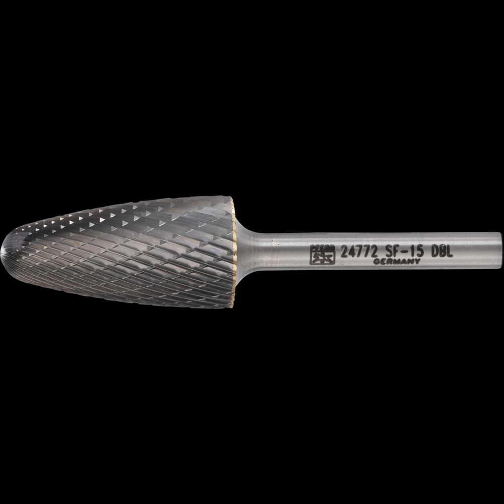 PFERD Carbide Bur SF-15 Tree Shape Double Cut 3/4&#34; x 1-1/2&#34; x 1/4&#34; Shank<span class=' ItemWarning' style='display:block;'>Item is usually in stock, but we&#39;ll be in touch if there&#39;s a problem<br /></span>