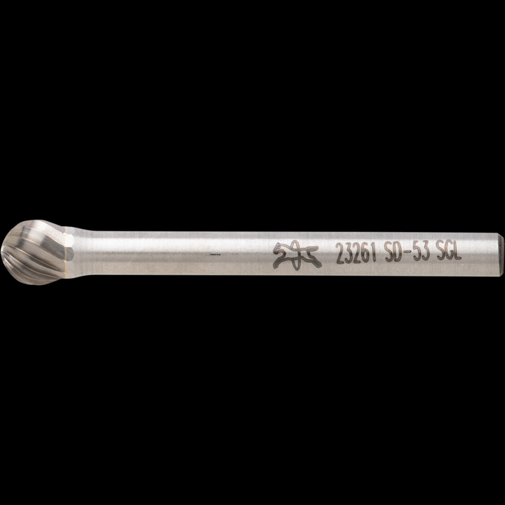 PFERD Carbide Bur SD-53 Ball Shape Single Cut 3/16&#34; x 1/8&#34; x 1/8&#34; Shank<span class=' ItemWarning' style='display:block;'>Item is usually in stock, but we&#39;ll be in touch if there&#39;s a problem<br /></span>
