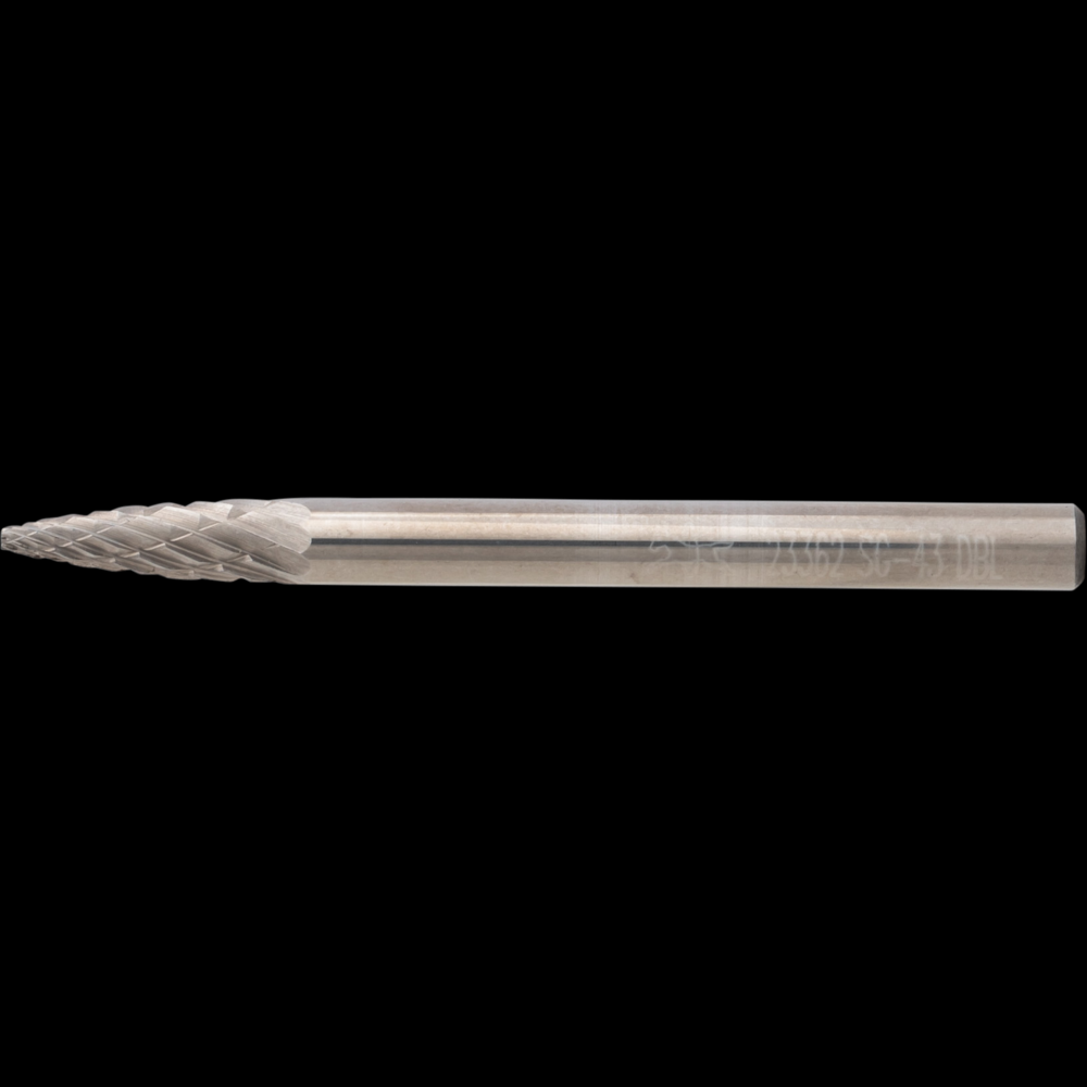 PFERD Carbide Bur SG-43 Pointed Tree Shape Double Cut 1/8&#34; x 3/8&#34; x 1/8&#34; Shank<span class=' ItemWarning' style='display:block;'>Item is usually in stock, but we&#39;ll be in touch if there&#39;s a problem<br /></span>