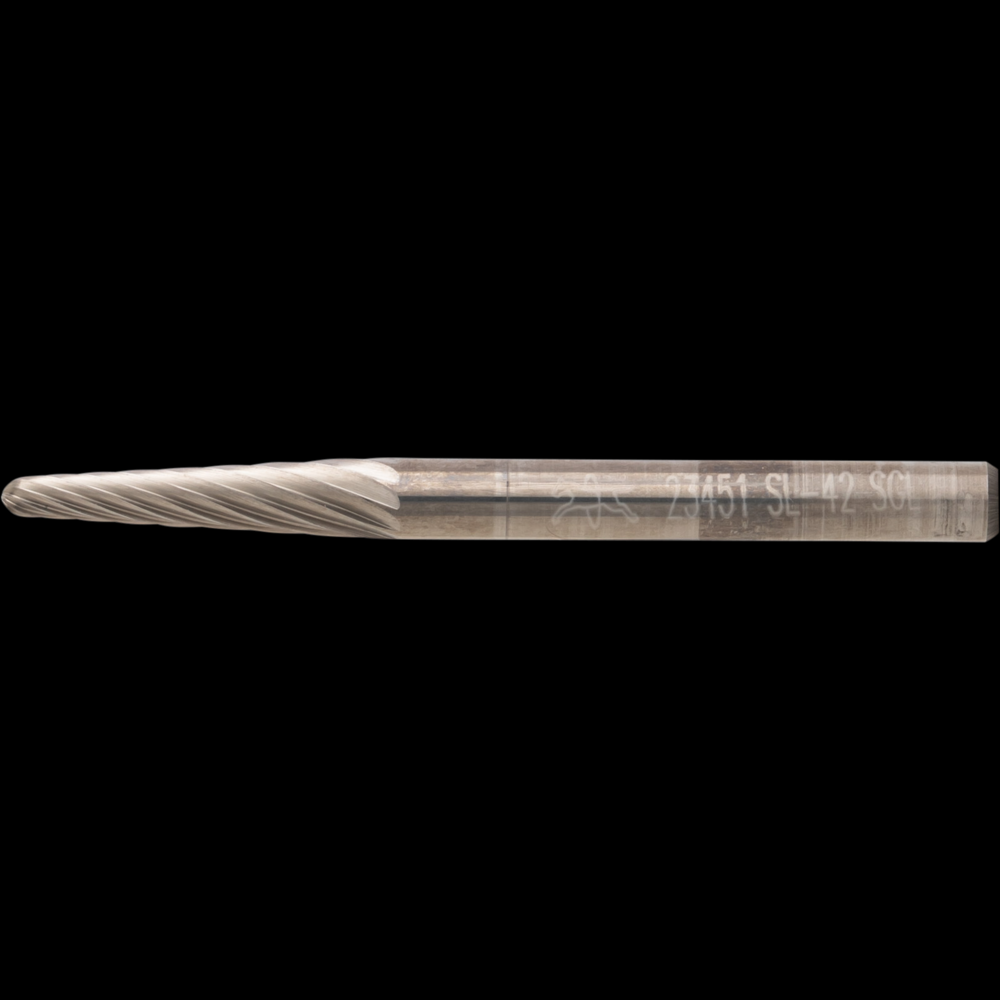 PFERD Carbide Bur SL-42 14° Taper Single Cut 1/8&#34; x 1/2&#34; x 1/8&#34; Shank<span class=' ItemWarning' style='display:block;'>Item is usually in stock, but we&#39;ll be in touch if there&#39;s a problem<br /></span>