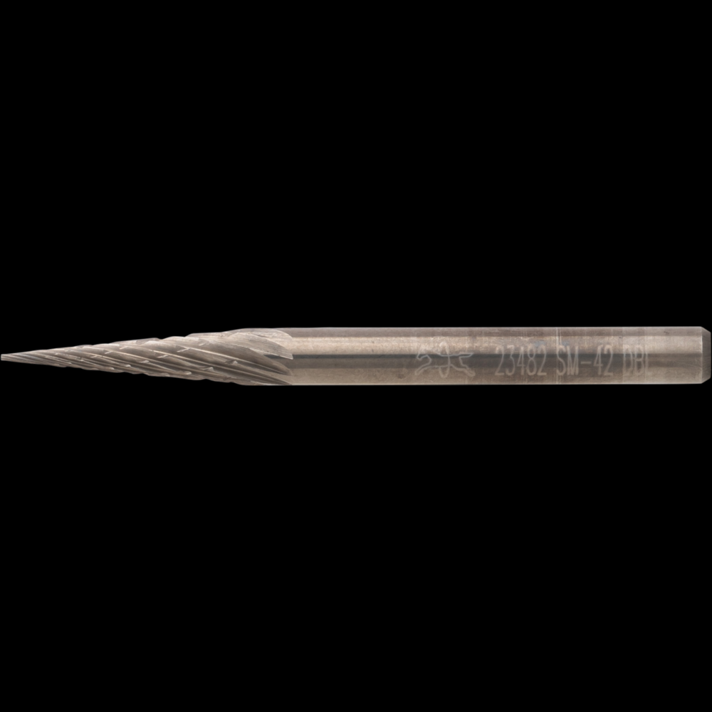 PFERD Carbide Bur SM-42 Pointed Cone Shape Double Cut 1/8&#34; x 1/2&#34; x 1/8&#34; Shank<span class=' ItemWarning' style='display:block;'>Item is usually in stock, but we&#39;ll be in touch if there&#39;s a problem<br /></span>
