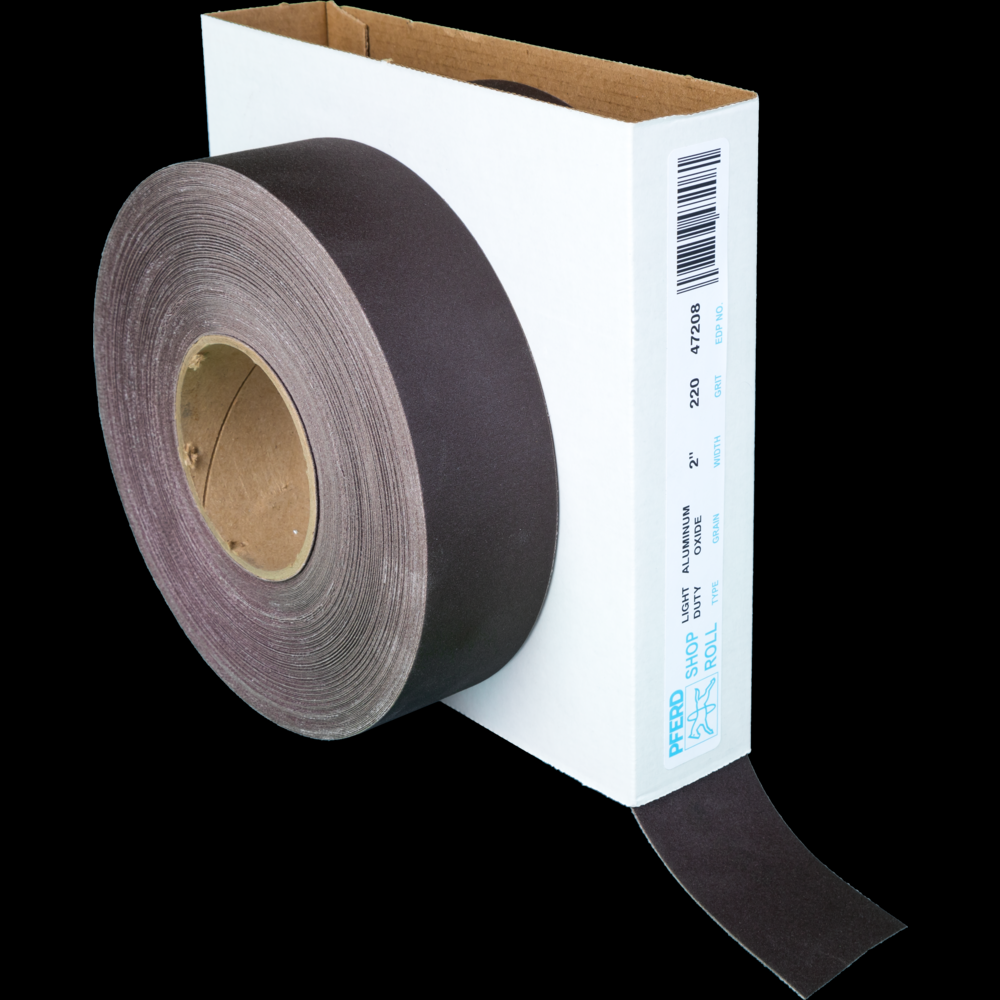 PFERD Shop Roll, Flexible Light Duty, 2&#34; x 50 yards, 220 Grit, Aluminum oxide<span class=' ItemWarning' style='display:block;'>Item is usually in stock, but we&#39;ll be in touch if there&#39;s a problem<br /></span>