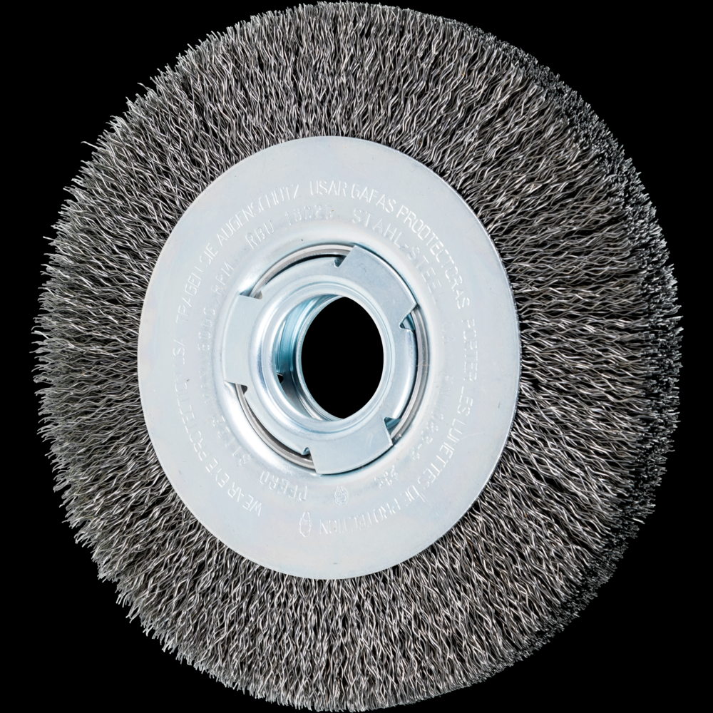 PFERD Crimped Wire Wheel Brush 7&#34; Dia Medium Face .014 CS 2&#34; Arbor .023<span class=' ItemWarning' style='display:block;'>Item is usually in stock, but we&#39;ll be in touch if there&#39;s a problem<br /></span>