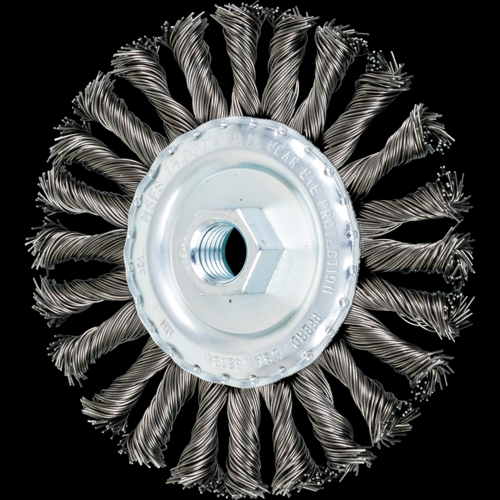 PFERD COMBITWIST® Knot Wire Wheel Brush 5&#34; Dia. .023 Carbon Steel 5/8-11&#34; Thread<span class=' ItemWarning' style='display:block;'>Item is usually in stock, but we&#39;ll be in touch if there&#39;s a problem<br /></span>