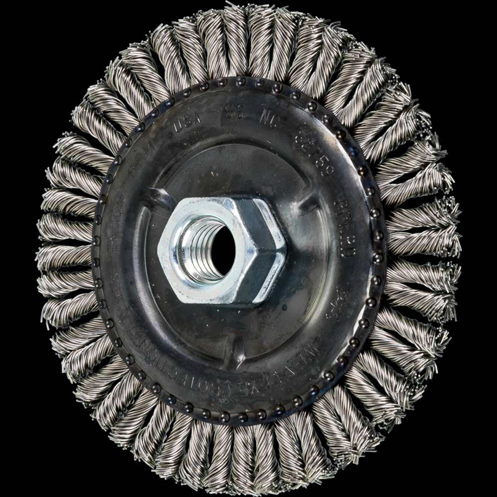 PFERD COMBITWIST® Stringer Bead Wheel Brush 4-7/8&#34; Dia .020 SS 5/8-11&#34; Thread<span class=' ItemWarning' style='display:block;'>Item is usually in stock, but we&#39;ll be in touch if there&#39;s a problem<br /></span>