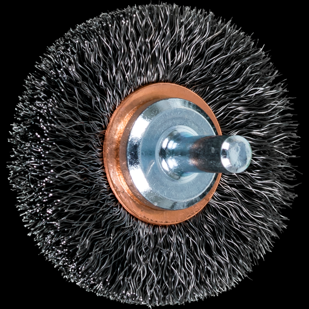 PFERD Crimped Mounted Wheel Brush 2&#34; Dia. .008 Carbon Steel 1/4&#34; Shank<span class=' ItemWarning' style='display:block;'>Item is usually in stock, but we&#39;ll be in touch if there&#39;s a problem<br /></span>