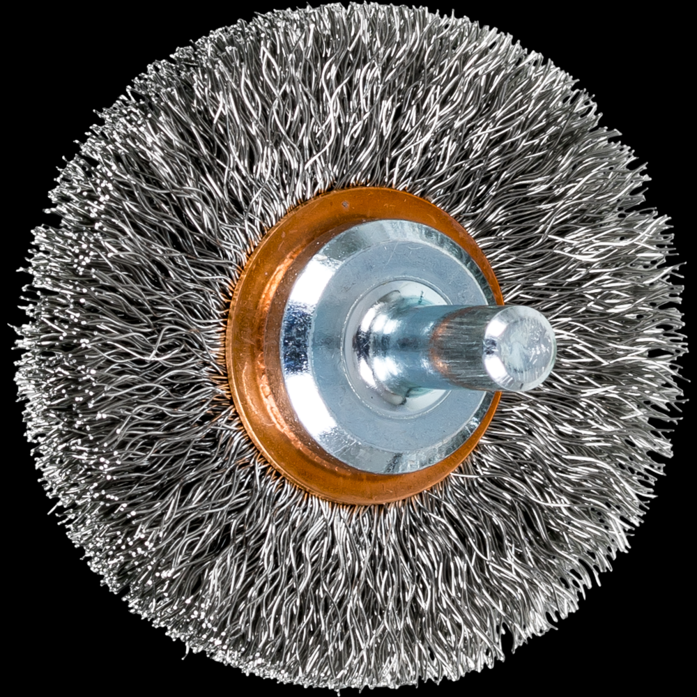 PFERD Crimped Mounted Wheel Brush 2&#34; Dia. .008 Stainless Steel 1/4&#34; Shank<span class=' ItemWarning' style='display:block;'>Item is usually in stock, but we&#39;ll be in touch if there&#39;s a problem<br /></span>