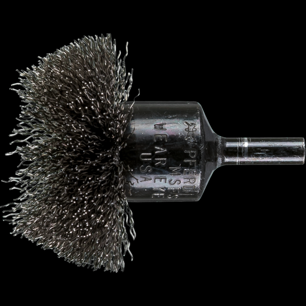 PFERD Circular Mounted End Brush 2&#34; Dia. .010 Stainless Steel 1/4&#34; Shank<span class=' ItemWarning' style='display:block;'>Item is usually in stock, but we&#39;ll be in touch if there&#39;s a problem<br /></span>