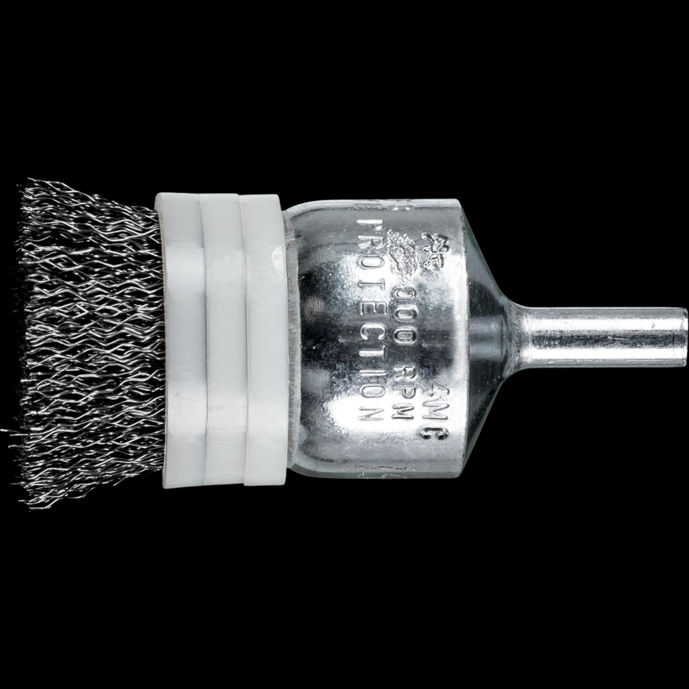 PFERD Banded Crimped Wire End Brush 1&#34; Dia. .010 Carbon Steel 1/4&#34; Shank<span class=' ItemWarning' style='display:block;'>Item is usually in stock, but we&#39;ll be in touch if there&#39;s a problem<br /></span>