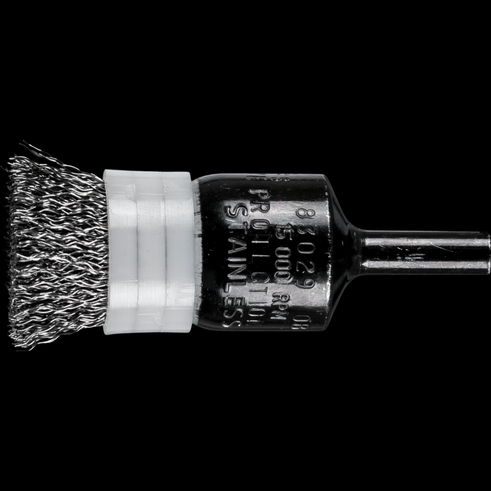 PFERD Banded Crimped Wire End Brush 3/4&#34; Dia. .010 Stainless Steel 1/4&#34; Shank<span class=' ItemWarning' style='display:block;'>Item is usually in stock, but we&#39;ll be in touch if there&#39;s a problem<br /></span>