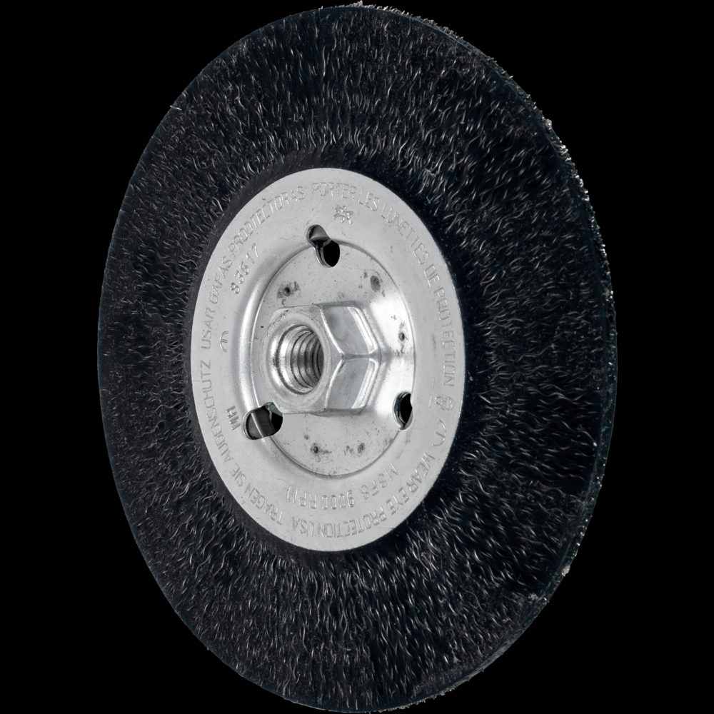 PFERD Encapsulated Stringer Bead Brush 7&#34; Dia .014 CS 5/8-11&#34; Thread ECAP® E5<span class=' ItemWarning' style='display:block;'>Item is usually in stock, but we&#39;ll be in touch if there&#39;s a problem<br /></span>