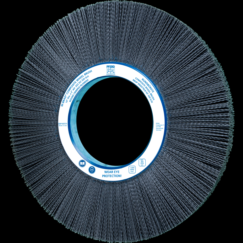 PFERD M-BRAD® Composite Wheel Brush 14&#34; Dia. .040/120 Grit SiC 5-1/4&#34; Arbor<span class=' ItemWarning' style='display:block;'>Item is usually in stock, but we&#39;ll be in touch if there&#39;s a problem<br /></span>