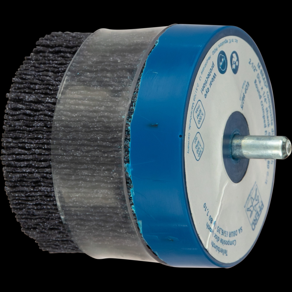 PFERD M-BRAD® Mounted Disc Brush 2-1/2&#34; Dia. .040/120 Grit Ceramic Oxide 1/4&#34; Shank<span class=' ItemWarning' style='display:block;'>Item is usually in stock, but we&#39;ll be in touch if there&#39;s a problem<br /></span>