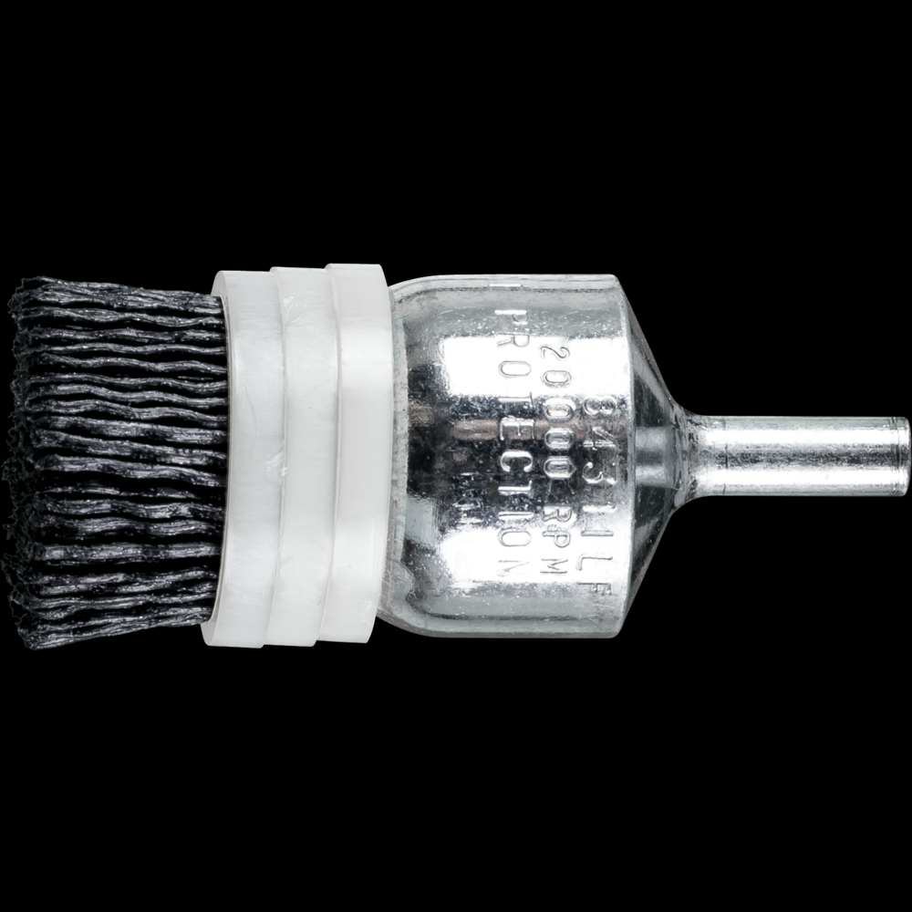 PFERD M-BRAD® End Brush - Banded 1&#34; Dia. .040/120 Grit Ceramic Oxide 1/4&#34; Shank<span class=' ItemWarning' style='display:block;'>Item is usually in stock, but we&#39;ll be in touch if there&#39;s a problem<br /></span>