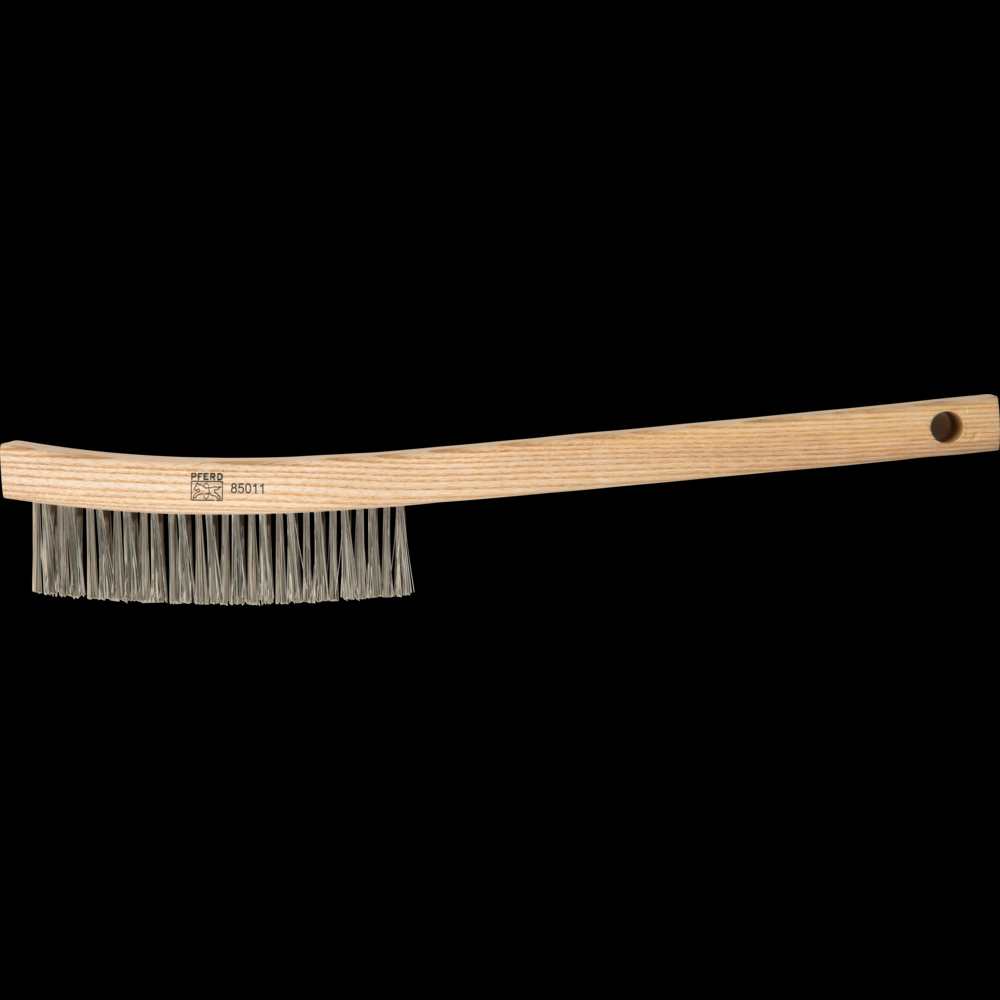PFERD Curved Handle Scratch Brush 3x14 Rows SS Wire Wooden Block<span class=' ItemWarning' style='display:block;'>Item is usually in stock, but we&#39;ll be in touch if there&#39;s a problem<br /></span>