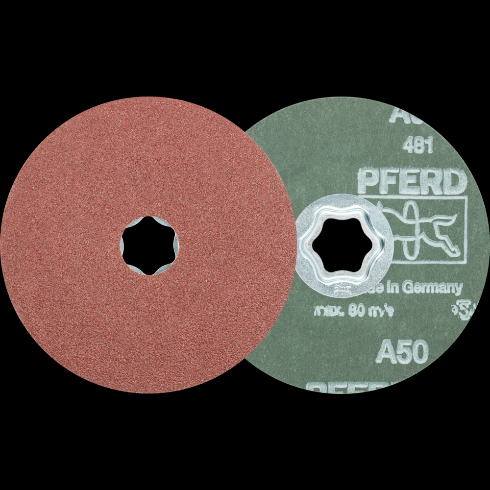 PFERD COMBICLICK® Fiber Disc, 4-1/2&#34; Dia, 50 Grit, Aluminum oxide<span class=' ItemWarning' style='display:block;'>Item is usually in stock, but we&#39;ll be in touch if there&#39;s a problem<br /></span>