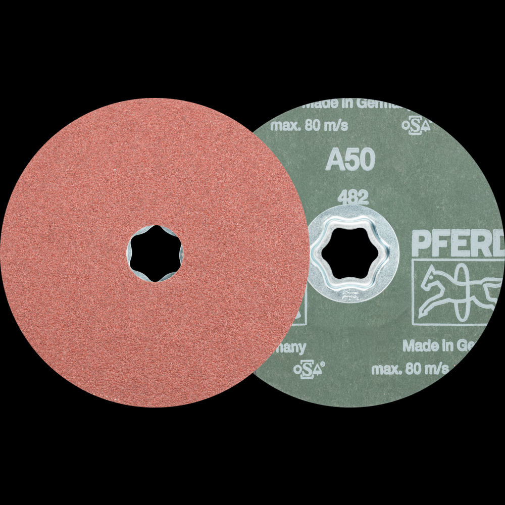 PFERD COMBICLICK® Fiber Disc, 5&#34; Dia, 50 Grit, Aluminum oxide<span class=' ItemWarning' style='display:block;'>Item is usually in stock, but we&#39;ll be in touch if there&#39;s a problem<br /></span>