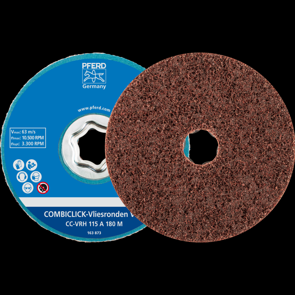 PFERD COMBICLICK® Surface Conditioning Disc Hard,4-1/2&#34;,180 Grit Medium,Aluminum Oxide<span class=' ItemWarning' style='display:block;'>Item is usually in stock, but we&#39;ll be in touch if there&#39;s a problem<br /></span>