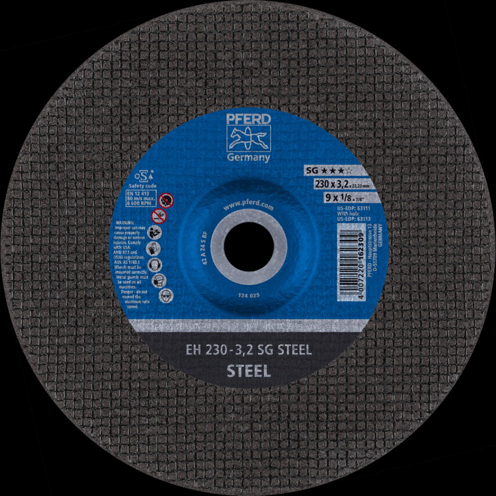 PFERD Cut-Off Wheel, 9&#34; x 1/8 x 7/8, SG STEEL, T27, Aluminum oxide<span class=' ItemWarning' style='display:block;'>Item is usually in stock, but we&#39;ll be in touch if there&#39;s a problem<br /></span>