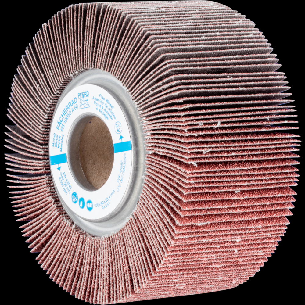 PFERD Unmounted Flap Wheel, 4&#34; x 2, 1&#34; Arbor, 60 Grit, Aluminum oxide<span class=' ItemWarning' style='display:block;'>Item is usually in stock, but we&#39;ll be in touch if there&#39;s a problem<br /></span>