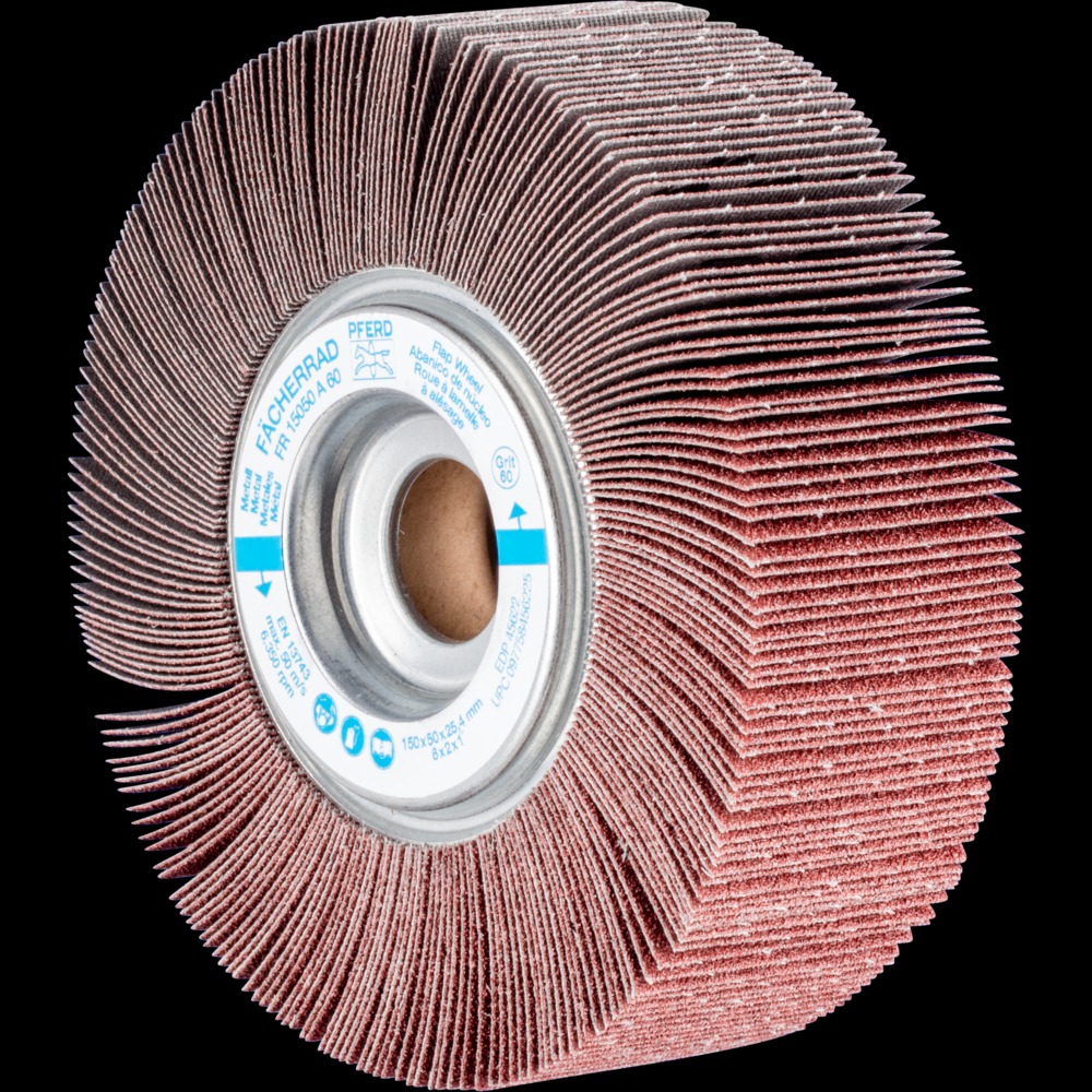 PFERD Unmounted Flap Wheel, 6&#34; x 2, 1&#34; Arbor, 60 Grit, Aluminum oxide<span class=' ItemWarning' style='display:block;'>Item is usually in stock, but we&#39;ll be in touch if there&#39;s a problem<br /></span>