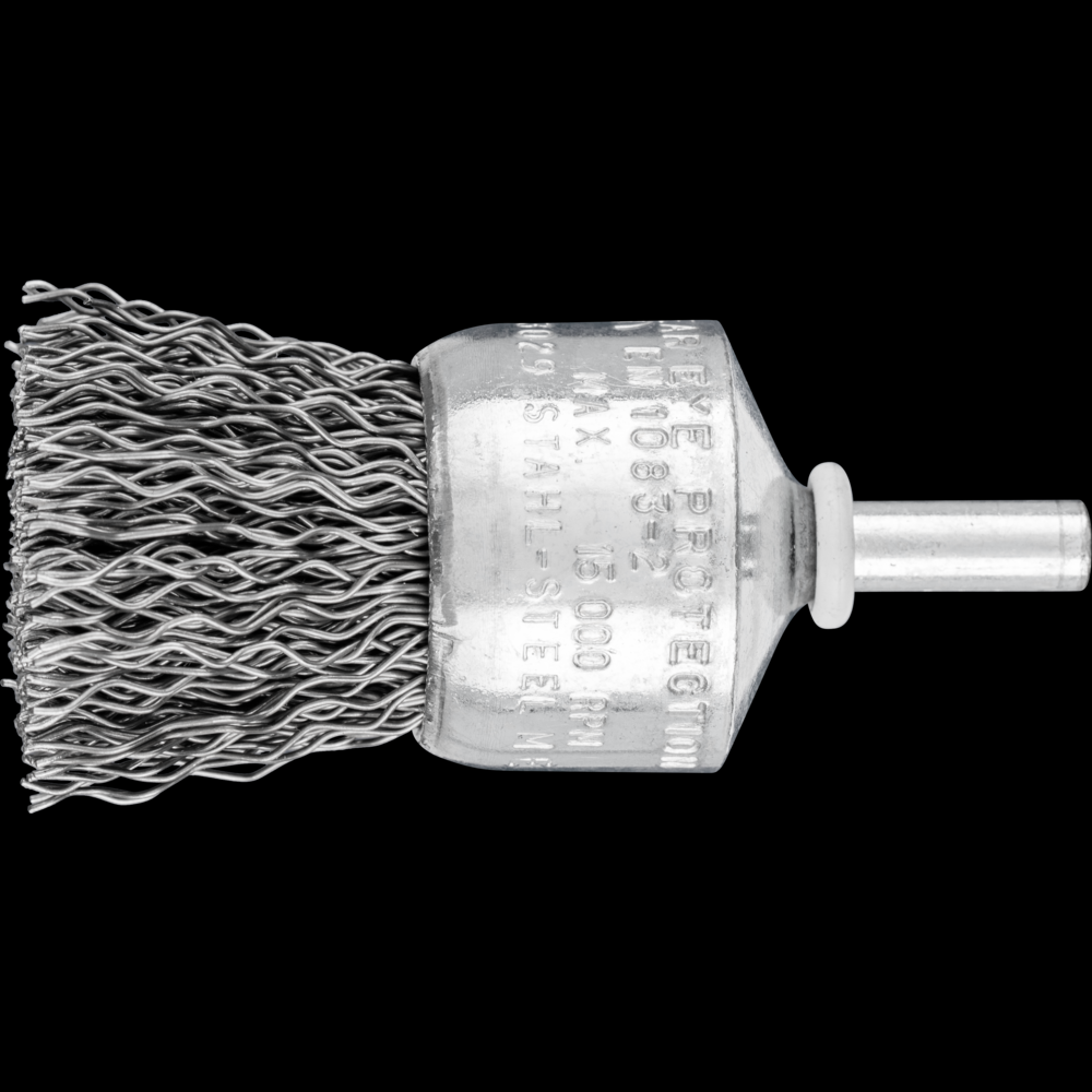 PFERD Crimped Wire End Brush 1&#34; Dia. .020 Carbon Steel 1/4&#34; Shank<span class=' ItemWarning' style='display:block;'>Item is usually in stock, but we&#39;ll be in touch if there&#39;s a problem<br /></span>