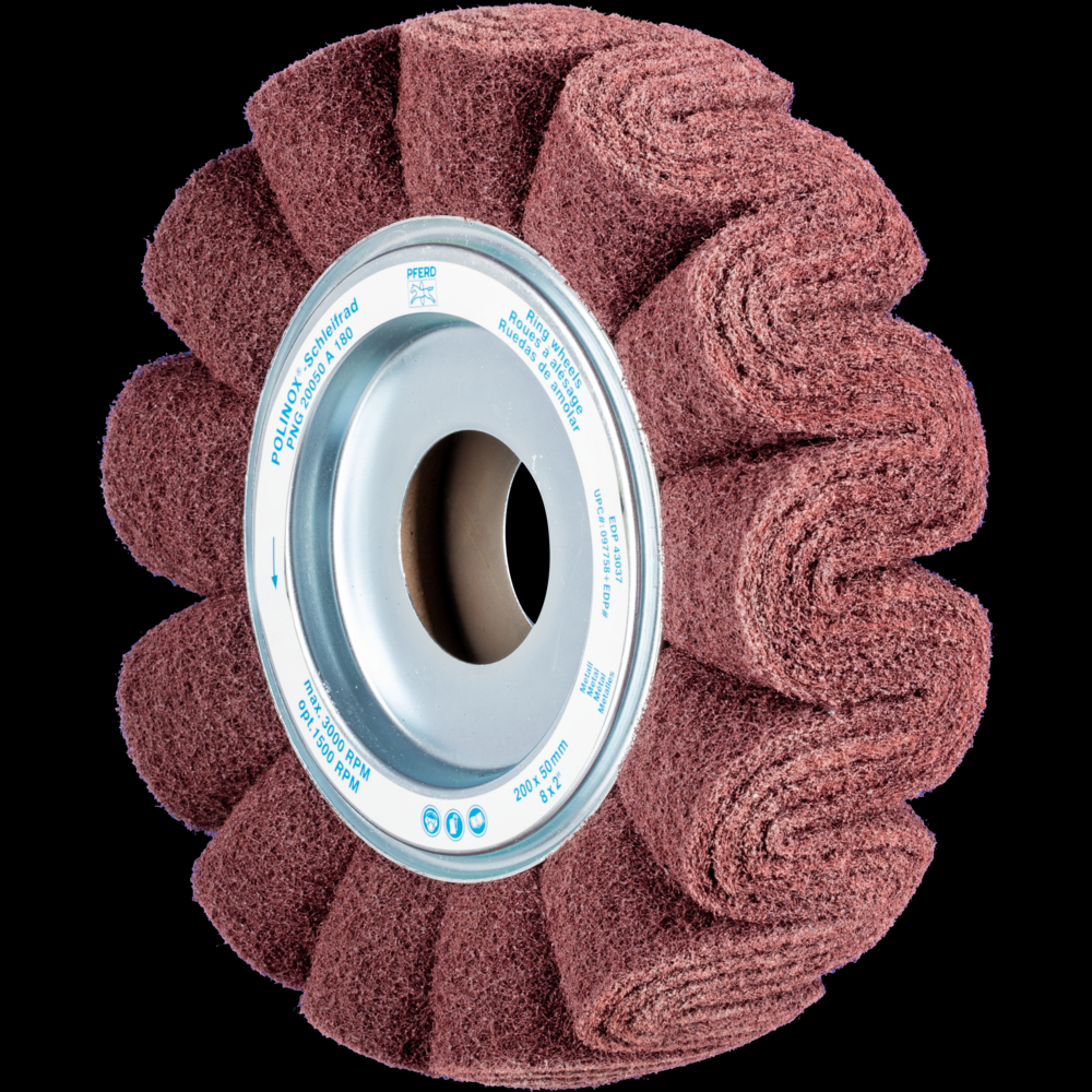 PFERD POLINOX® Unmounted Flap Wheel, 6&#34; x 2, 1&#34; AH, Corrugated,180 Grit,Aluminum oxide<span class=' ItemWarning' style='display:block;'>Item is usually in stock, but we&#39;ll be in touch if there&#39;s a problem<br /></span>