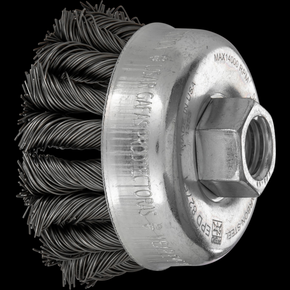 PFERD COMBITWIST® Knot Wire Cup Brush PSF 2-3/4&#34; Dia. .020 CS 5/8-11&#34; Thread Retail<span class=' ItemWarning' style='display:block;'>Item is usually in stock, but we&#39;ll be in touch if there&#39;s a problem<br /></span>