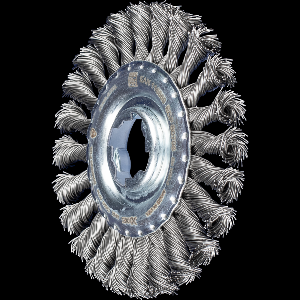 PFERD Standard Twist Knot Wire Wheel Brush 4-1/2&#34; Dia. .020 Carbon Steel X-LOCK<span class=' ItemWarning' style='display:block;'>Item is usually in stock, but we&#39;ll be in touch if there&#39;s a problem<br /></span>