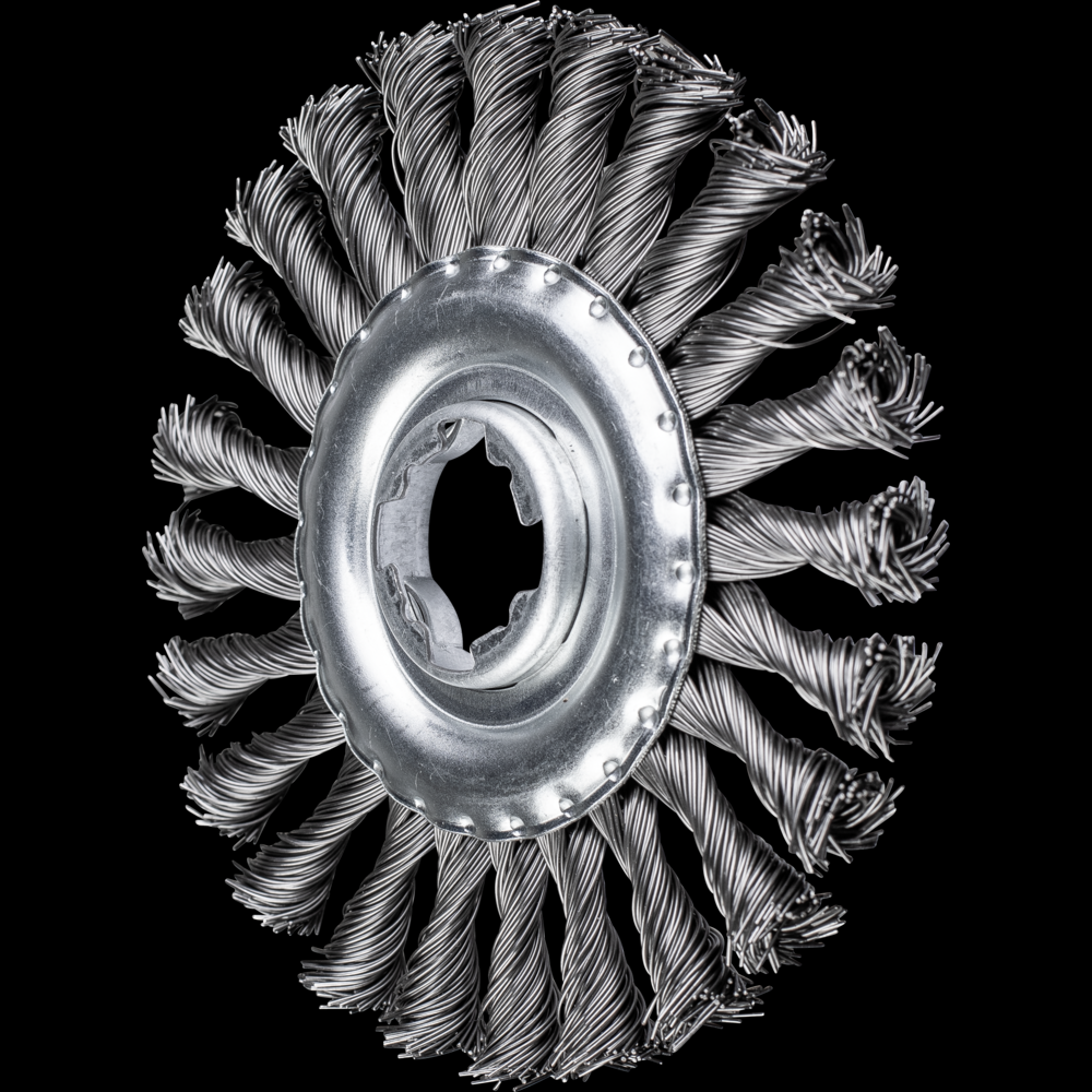 PFERD Standard Twist Knot Wire Wheel Brush 4-7/8&#34; Dia. .020 Carbon Steel X-LOCK<span class=' ItemWarning' style='display:block;'>Item is usually in stock, but we&#39;ll be in touch if there&#39;s a problem<br /></span>
