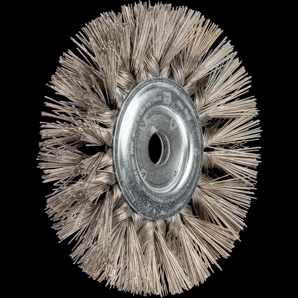 PFERD Standard Twist Knot Wire Wheel Brush 7-1/2&#34; Dia. 400 Grit 1-1/4&#34; Arbor<span class=' ItemWarning' style='display:block;'>Item is usually in stock, but we&#39;ll be in touch if there&#39;s a problem<br /></span>