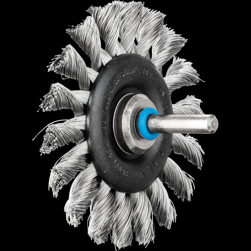 PFERD Mounted Knot Wheel Brush 3&#34; Dia. .014 Stainless Steel 1/4&#34; Shank<span class=' ItemWarning' style='display:block;'>Item is usually in stock, but we&#39;ll be in touch if there&#39;s a problem<br /></span>