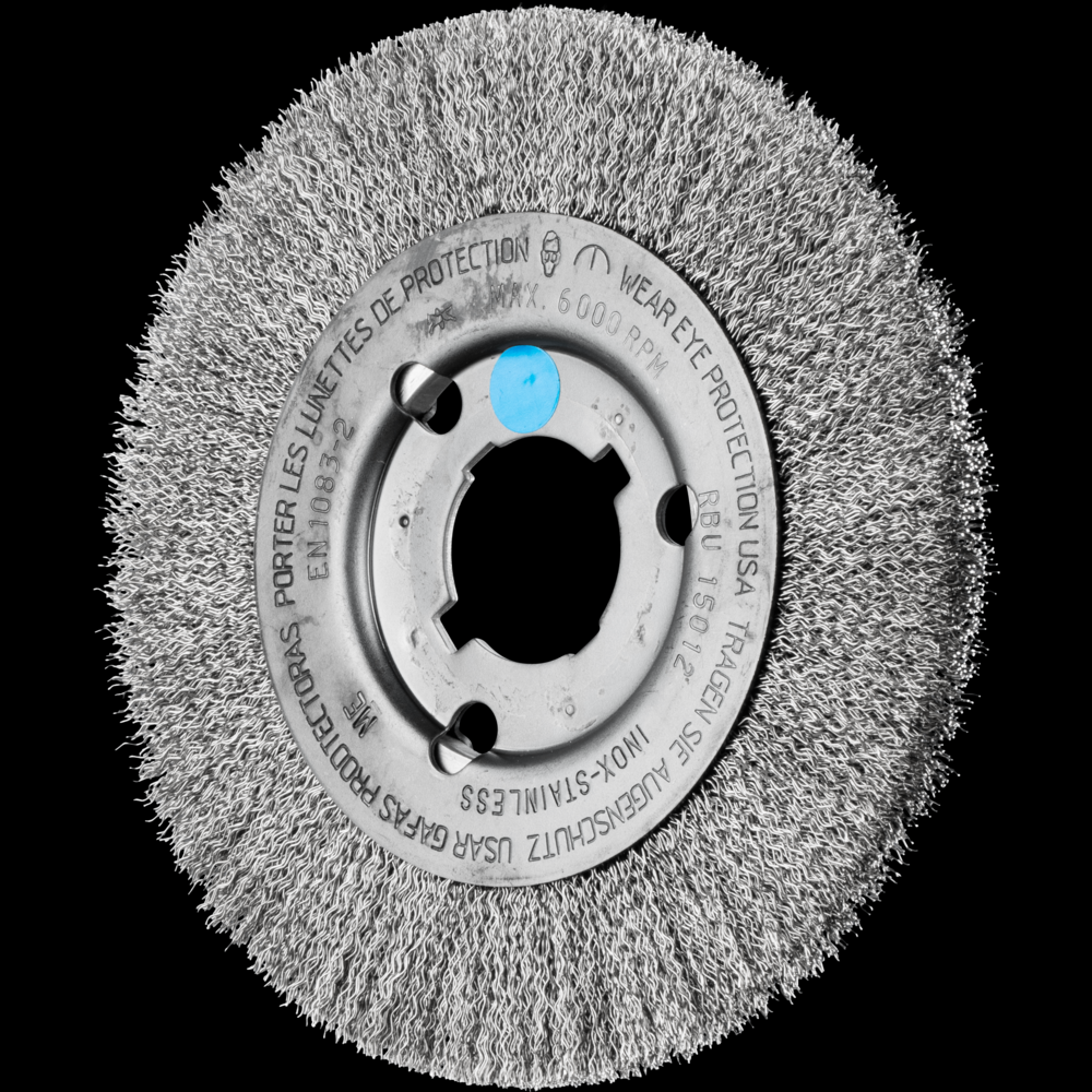 PFERD Crimped Wire Wheel Brush 6&#34; Dia Narrow Face .012 Stainless Steel 5/8-1/2&#34; Arbor<span class=' ItemWarning' style='display:block;'>Item is usually in stock, but we&#39;ll be in touch if there&#39;s a problem<br /></span>