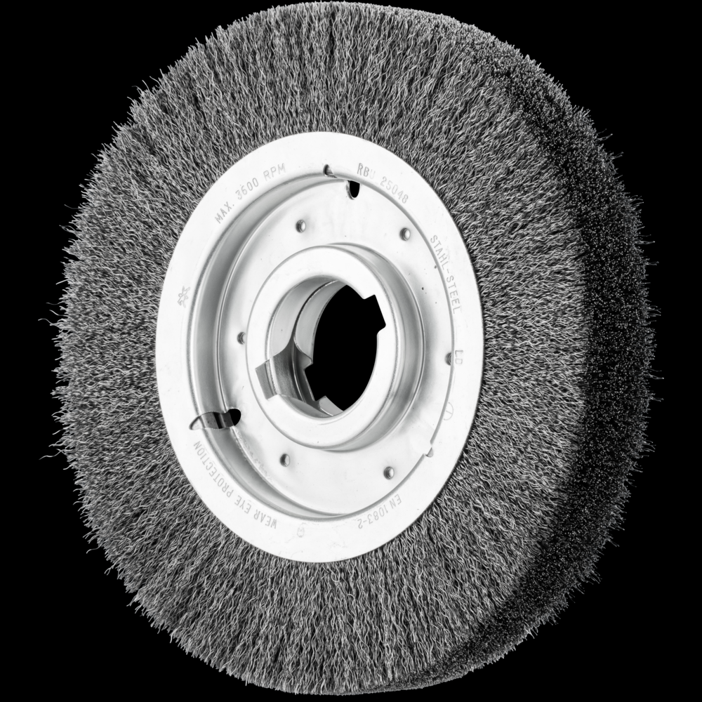 PFERD Crimped Wire Wheel Brush 10&#34; Dia Wide Face .012 Carbon Steel 2&#34; Keyed Arbor<span class=' ItemWarning' style='display:block;'>Item is usually in stock, but we&#39;ll be in touch if there&#39;s a problem<br /></span>