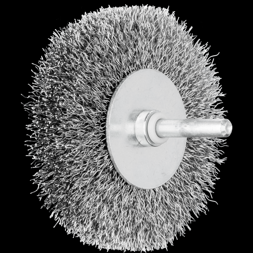 PFERD Crimped Mounted Wheel Brush 3&#34; Dia. .012 Carbon Steel 1/4&#34; Shank<span class=' ItemWarning' style='display:block;'>Item is usually in stock, but we&#39;ll be in touch if there&#39;s a problem<br /></span>