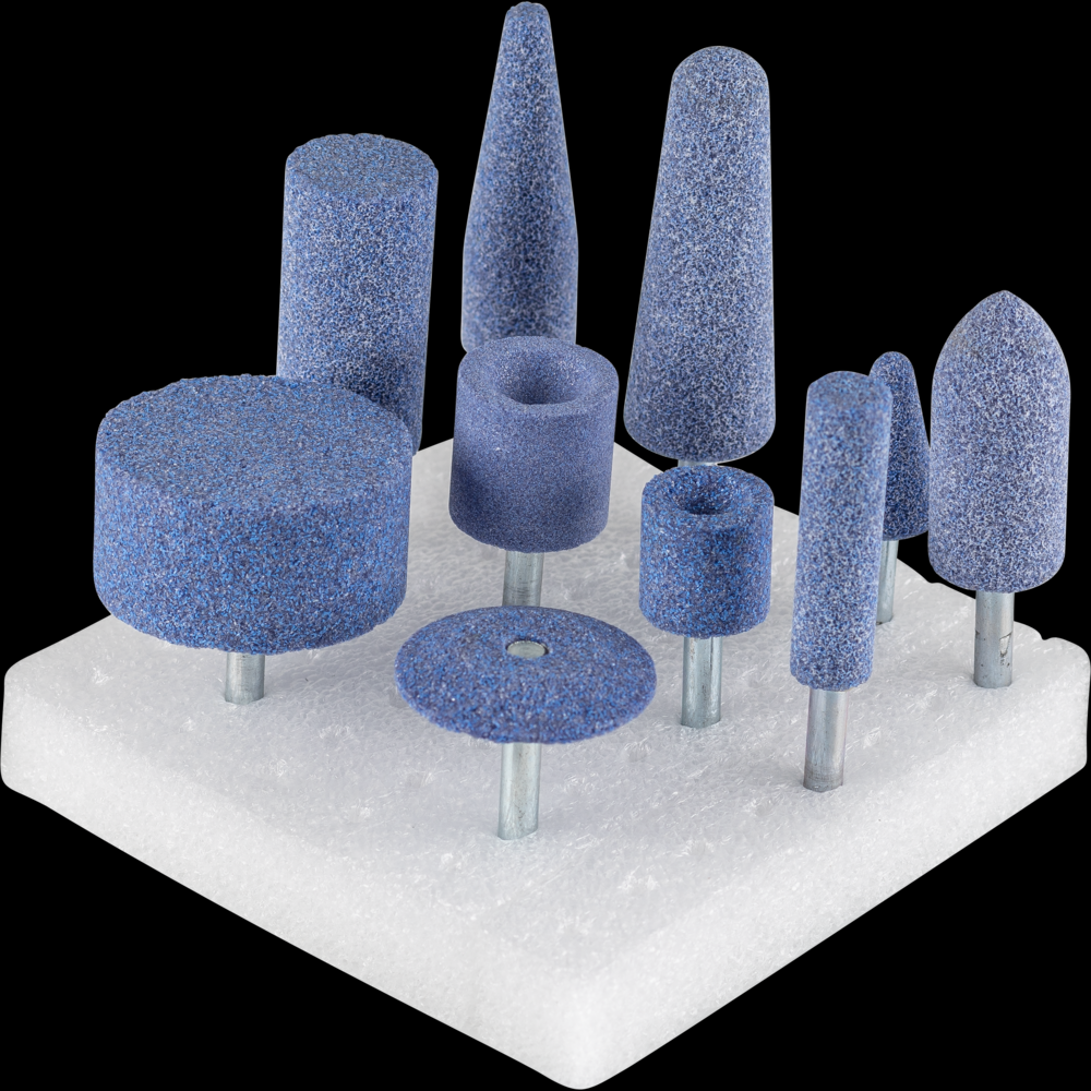 PFERD Vitrified Mounted Point Set, TOUGH, 10 Piece, 46 Grit, Ceramic Oxide, 1/8&#34; Shank<span class=' ItemWarning' style='display:block;'>Item is usually in stock, but we&#39;ll be in touch if there&#39;s a problem<br /></span>