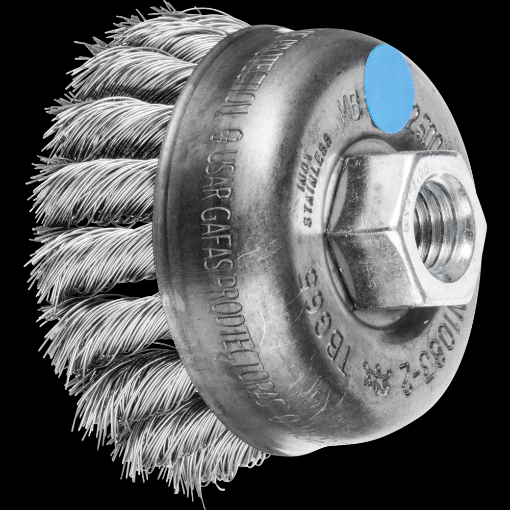 PFERD Knot Wire Cup Brush 2-3/4&#34; Dia. .014 Stainless Steel 5/8-11&#34; Thread<span class=' ItemWarning' style='display:block;'>Item is usually in stock, but we&#39;ll be in touch if there&#39;s a problem<br /></span>