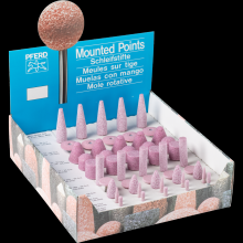 Pferd Inc. 39008834 - PFERD Vitrified Mounted Point Set, STEEL EDGE,50 Piece, Aluminum Oxide, 1/8"&1/4 Shank