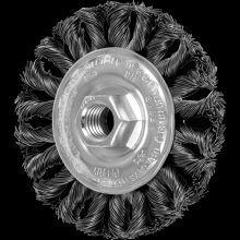 Pferd Inc. 79182384 - PFERD COMBITWIST® Knot Wheel Brush 4" Dia. .020 Carbon Steel 5/8-11" Thread