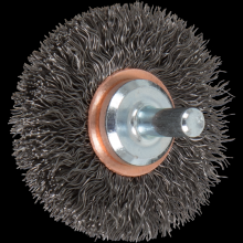 Pferd Inc. 79182894 - PFERD Crimped Mounted Wheel Brush 2" Dia. .012 Carbon Steel 1/4" Shank