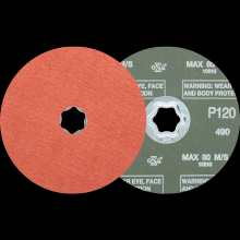 Pferd Inc. 64191112 - PFERD COMBICLICK® Fiber Disc, 5" Dia, 120 Grit, Aluminum oxide A-COOL