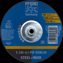 Pferd Inc. 69901309 - PFERD Grinding Wheel, 9" x 1/8 x 5/8-11, PSF STEELOX, T27, Aluminum oxide