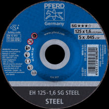 Pferd Inc. 69120778 - PFERD Cut-Off Wheel, 5" x .045 x 7/8, SG STEEL, T27, Aluminum oxide