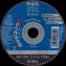 Pferd Inc. 61340116 - PFERD Cut-Off Wheel, 4" x 3/32 x 5/8, SG STEEL, T1, Aluminum oxide